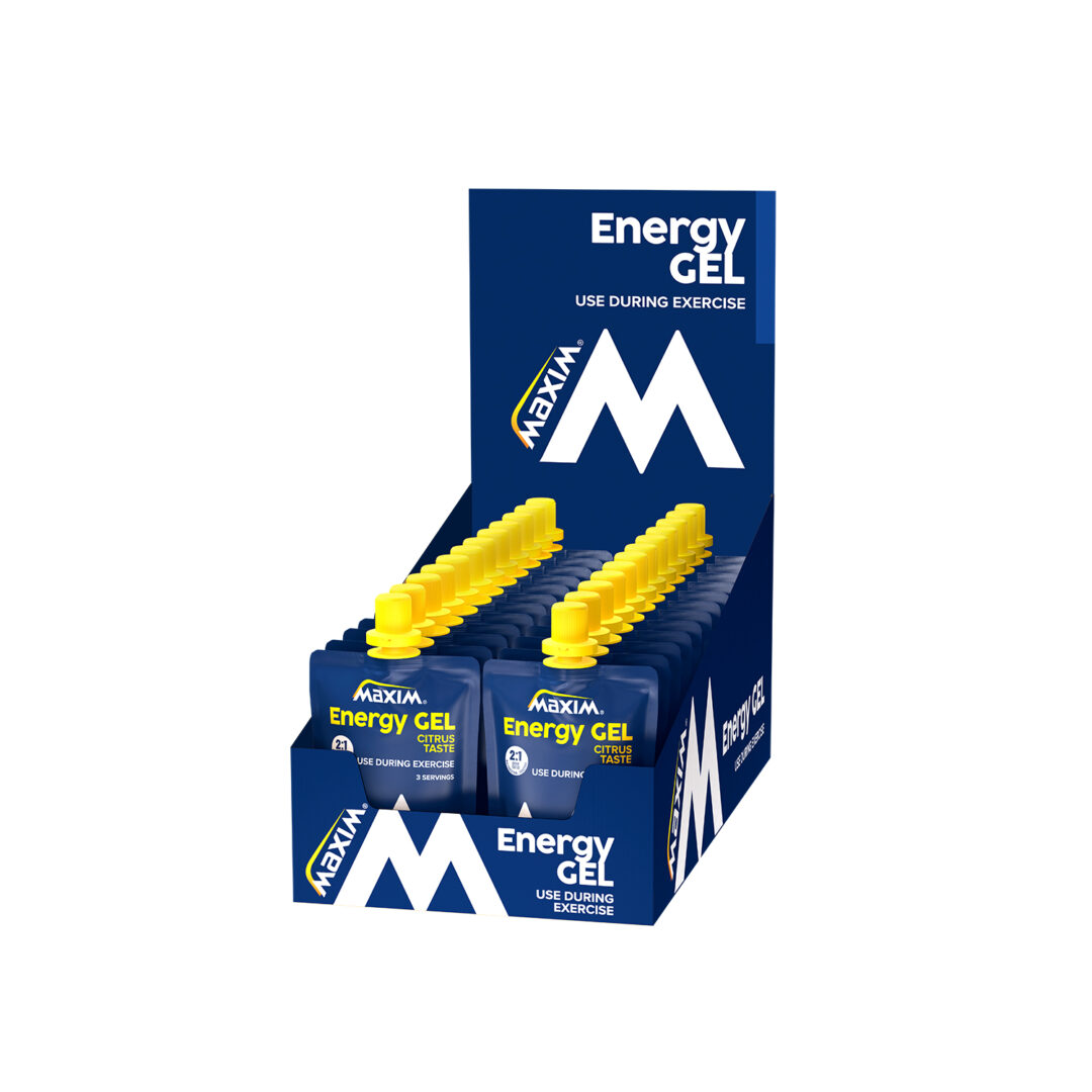 Maxim - Gel énergétique 100gr - Agrumes - Présentoir - Sports d'endurance - Sports d'endurance