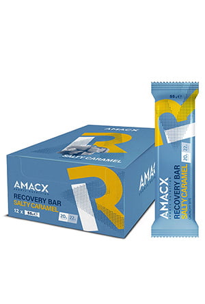 Amacx Barre de récupération Display - Caramel salé - Sports d'endurance