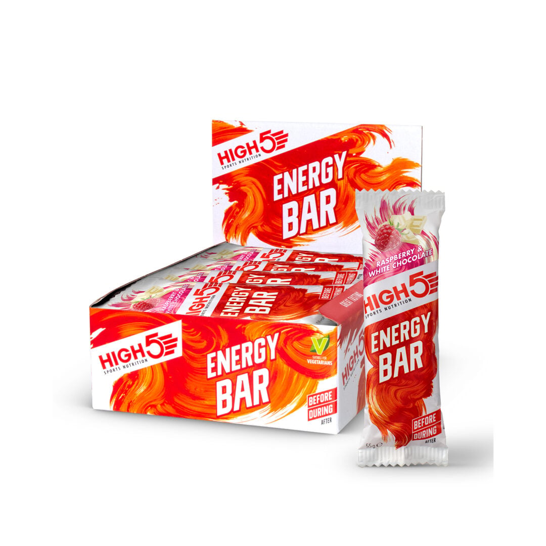 High5 - Barre énergétique 55g paquet de 12 - Framboise et chocolat blanc - Sports d'endurance - Sports d'endurance