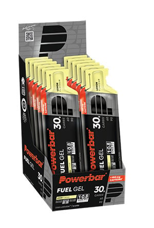 PowerBar Black Line Fuel 30 Gel 12x 50 ml - Affichage - Citron + Caféine - Sports d'endurance