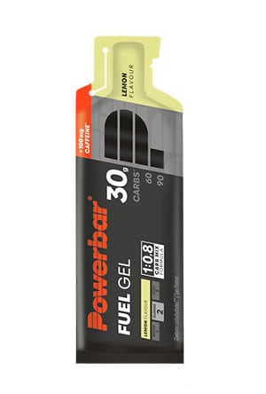 PowerBar Black Line Fuel 30 Gel 50 ml - Citron + Caféine - Sports d'endurance