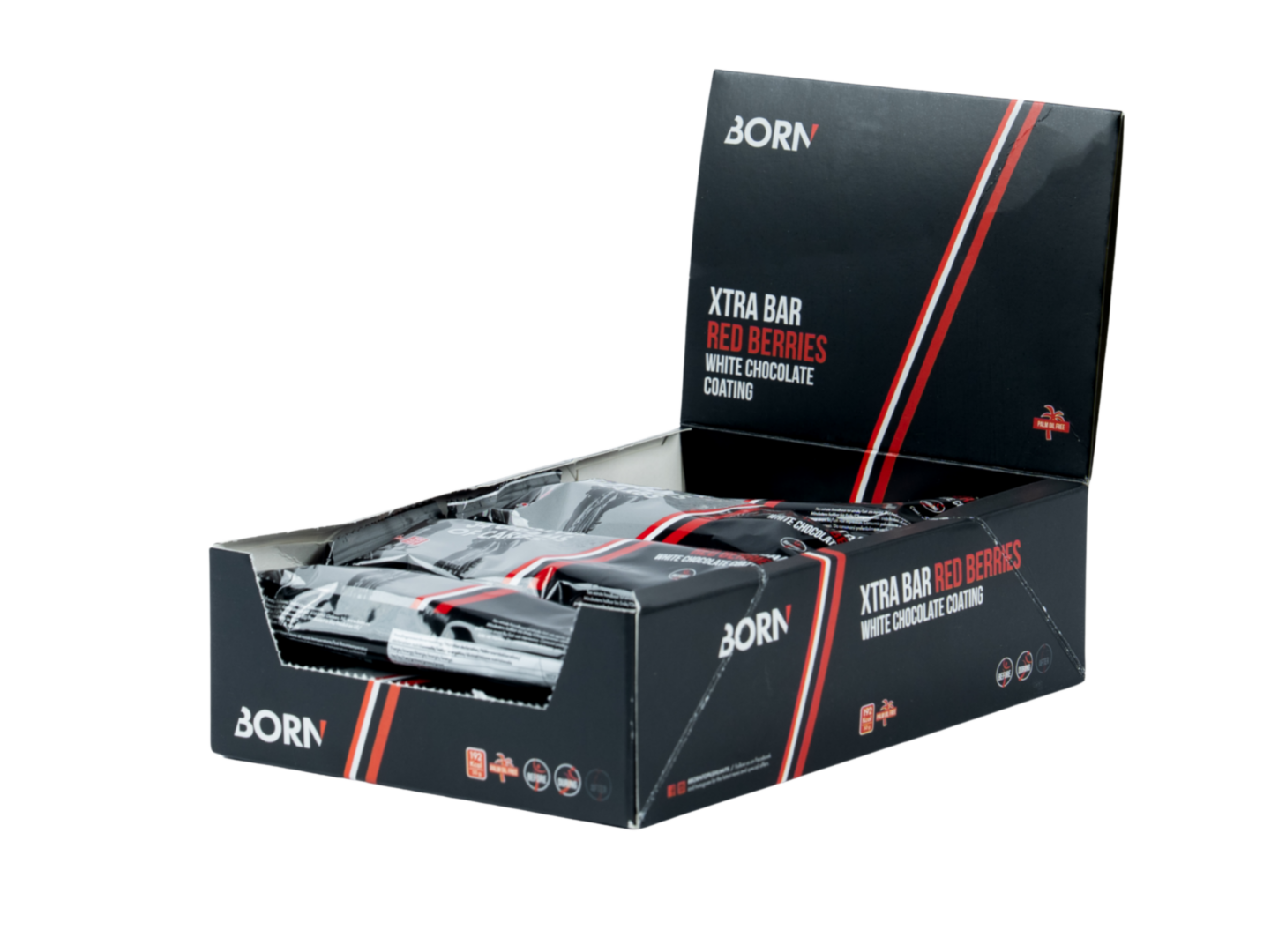 Born - Xtra Bar Red Berries - Présentoir - Sports D'Endurance