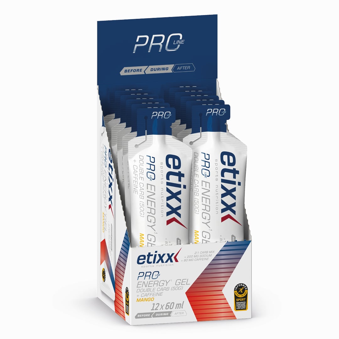 Etixx - Pro Energy Gel Double Carb + Caffeine 12 pièces (Display) - Mangue - Sports d'endurance - Sports d'endurance