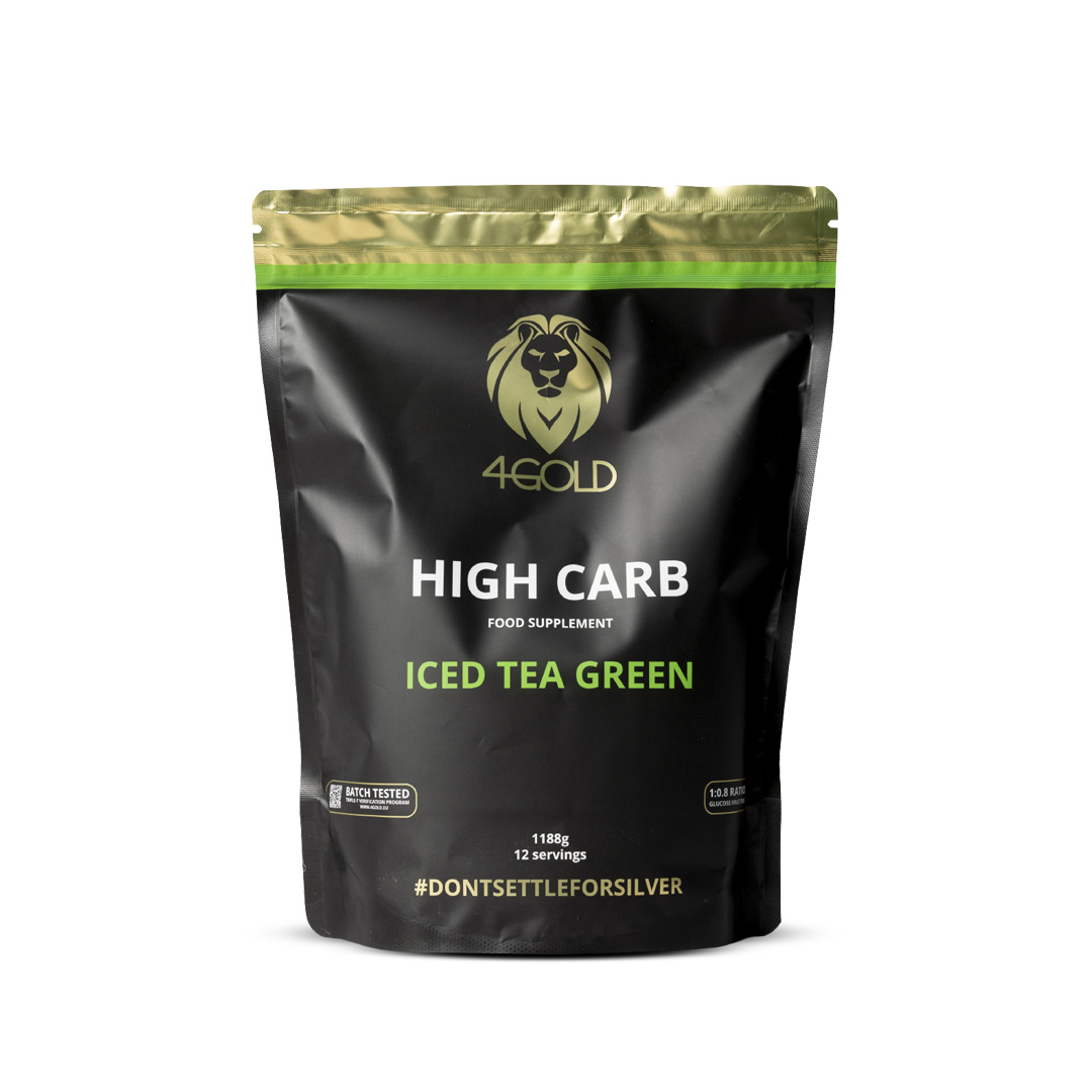 4Gold High Carb Drink 1188 gr - Thé vert glacé - Sports d'endurance - Sports d'endurance