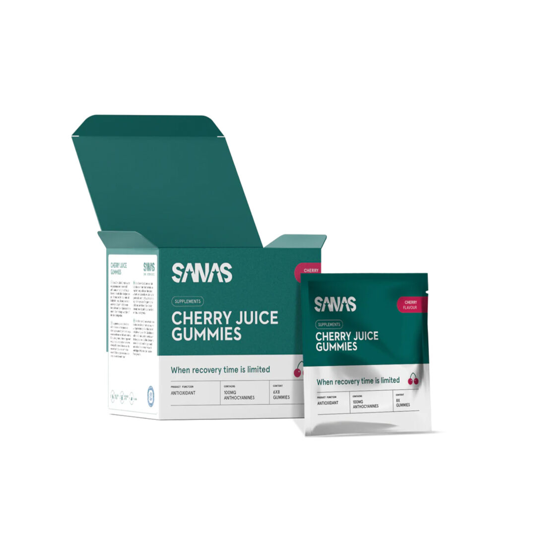 Sanas - Gummies au jus de cerise - 6x8 pièces - Cerise - Sports d'endurance