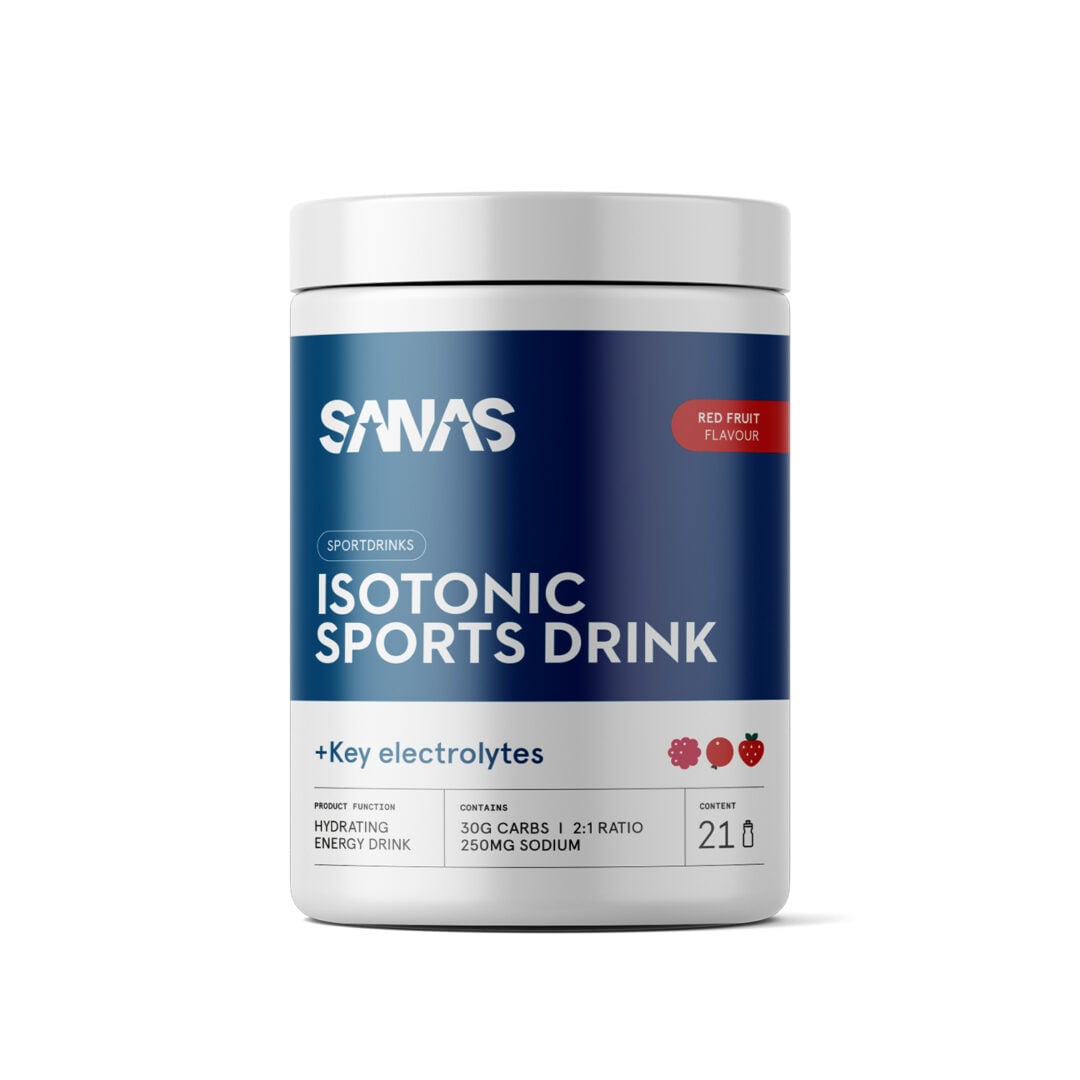 Sanas - Boisson isotonique pour le sport - 735 g - Fruits rouges - Sports d'endurance
